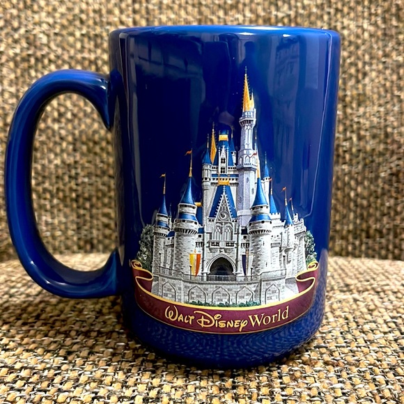 Disney Kitchen Walt Disney World Coffee Cup Mug Cinderella Castle 3d Cobalt Blue Poshmark